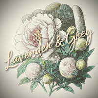 Lavender & Grey script over peony botanical