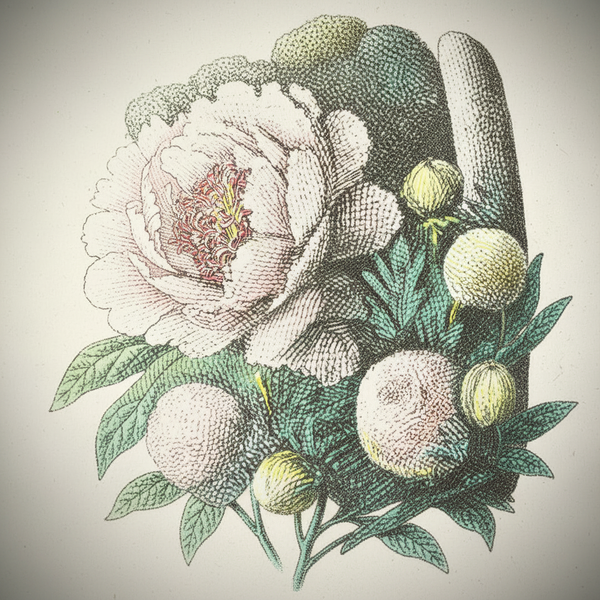 Peony Botanical Background Image