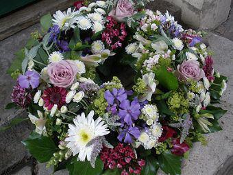 Kingsbury - Funeral Wreath Vintage Pink Roses.