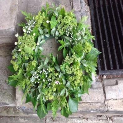 Wherwell - Funeral Wreath of just foliage's.