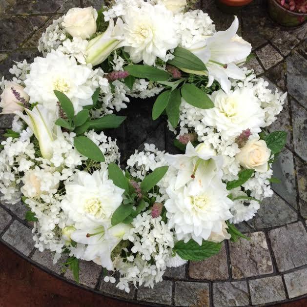 MARTOCK - White Funeral Wreath.