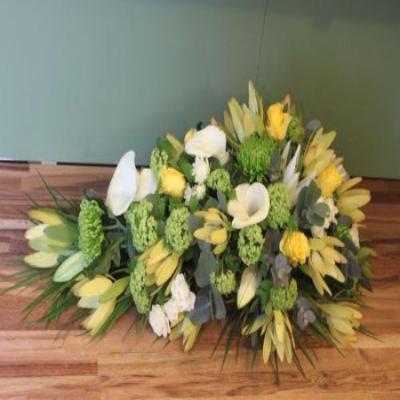 GOATHILL - Funeral Spray - Yellow and White.