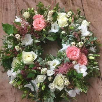Country Funeral Wreath Lavender and Grey Sherborne